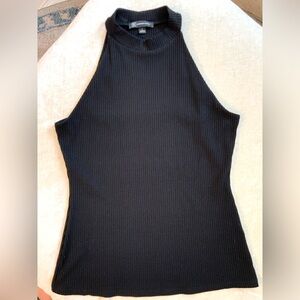 INC International Concepts Halter Neck, Black Ribbed Work-to-Evening top.